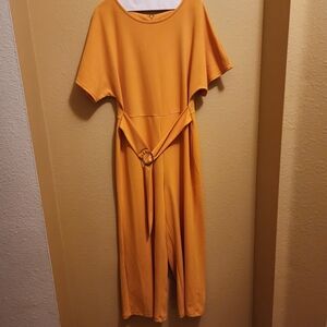 New York & Company Vibrant Orange Jumpsuit